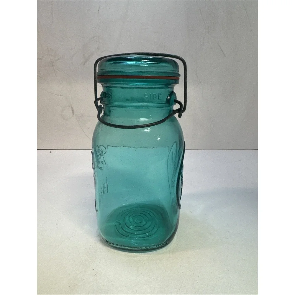 American Eagle Ball Green‎ 1 Quart Canning Jar with Glass Rubber Wir
